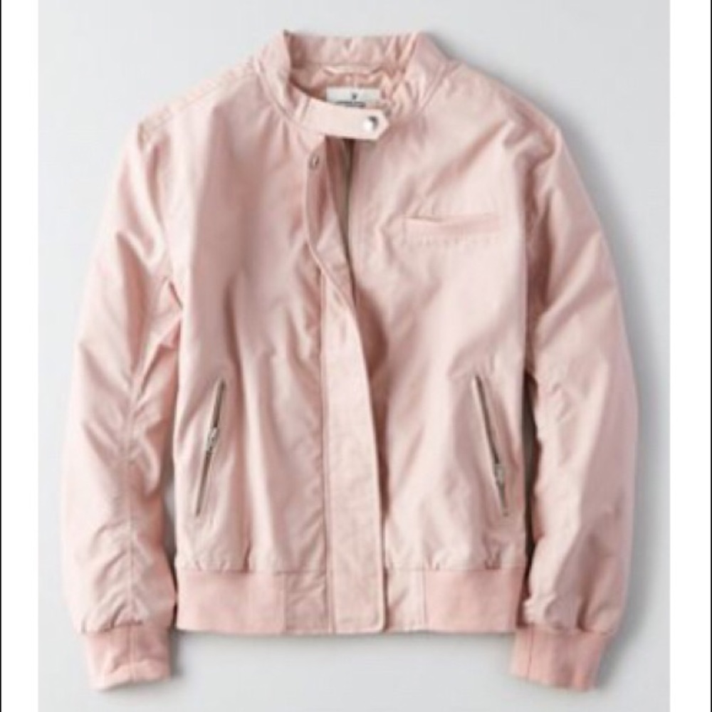 AE blush bomber jacket